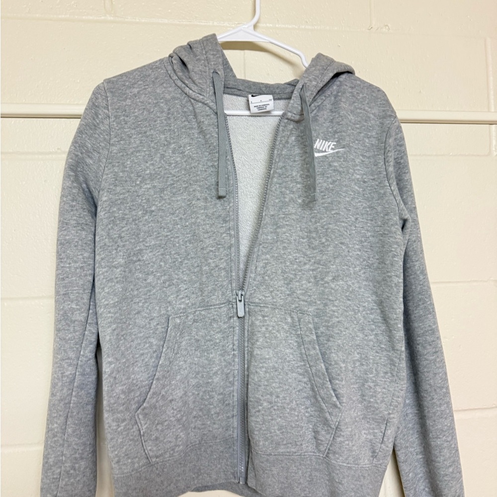 Nike Gray Zip-Up Hoodie with Logo